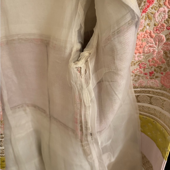 Giambattista Valli Paris Womens Floral & Metallic Stripe Coat - Pink, Gold - Picture 6 of 6